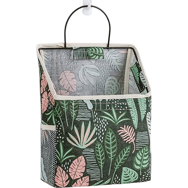 Bolsa de almacenamiento para colgar en la pared Bolsa de almacenamiento para colgar en la pared Organizador Bolsas de almacenamiento de bolsillo Bolsa de almacenamiento colgante impermeable de lino de algodón para dormitorio Baño Cocina Verde Sincero Electrónica