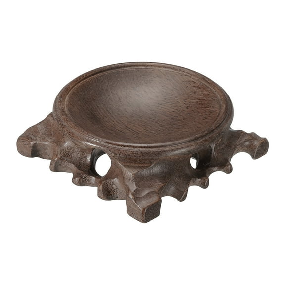 Wooden Ball Stand Holders Displays Base 70mm Dia Black for Crystal Ball Stone