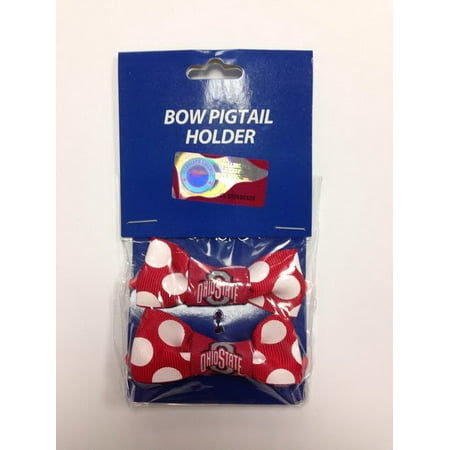 Ohio State Buckeyes Bow Pigtail Holder - Current Logo