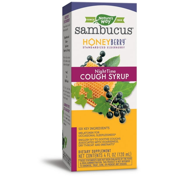 Sambucus HoneyBerry NightTime Cough Syrup with Organic Elderberry