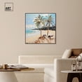 thumbnail image 3 of Beach Paradise Chic Coastal Canvas Wall Art by Art Remedy, Black Floater Frame, 40"x40", 3 of 7