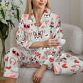 thumbnail image 6 of Rateoe funny dogs and love Pattern Womens Pajamas Set Long Sleeve Sleepwear Button Down Nightwear Soft Cotton Pj Lounge Sets-Large, 6 of 7