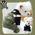 thumbnail image 1 of Abrigo de algodón para mascotas, cálido, de invierno, con dos pantalones traseros falsos, de peluche, para perros pequeños, ropa acolchada de invierno para perros y gatos, talla S Akmoler, 1 of 6