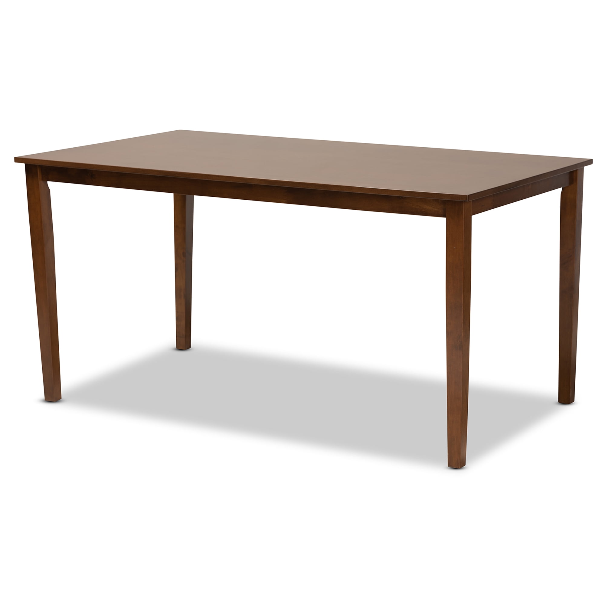 Baxton Studio Nicolette Modern and Contemporary Walnut Brown Finished Wood 7-Piece Dining Set