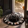 thumbnail image 4 of ZsaeSM 3D Halloween Rug Novelty Black Cat Pattern Optical Illusion Rugs Vortex Illusion Circular Mat with Crystal Velvet Soft & Durable Fabric Non-slip 39.37" x 39.37", 4 of 7