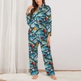 thumbnail image 2 of Honeii Colorful Fishing Baits print Women's Pajama Sets Long Sleeve Button Down Sleepwear Nightwear Soft Pjs Lounge Sets-Large, 2 of 7