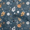 thumbnail image 1 of oneOone Cotton Silk Teal Blue Fabric Galaxy Fabric For Sewing Printed Craft Fabric By The Yard 42 Inch Wide, 1 of 5