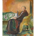 thumbnail image 2 of Edvard Munch 20x22 Black Ornate Framed Double Matted Museum Art Print Titled: Self-Portrait with the Spanish Flu (1919), 2 of 5