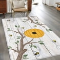 thumbnail image 4 of Area Rug for Living Room, Bees Branches Non-Slip Indoor Large Carpet for Bedroom/Dining Room, Farmhouse Spring Botanical Wooden Washable Low-Profile Rectangle Floor Runner Rugs - 4 x 6 Ft, 4 of 7