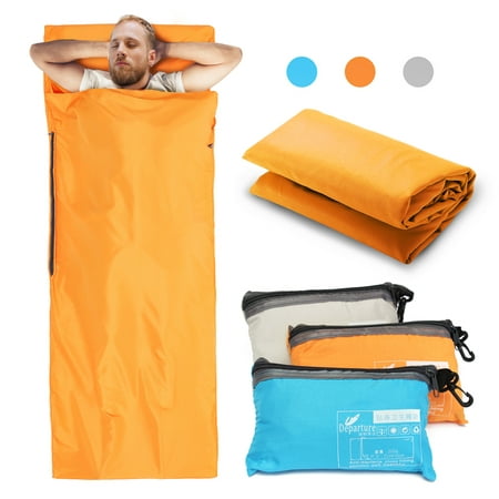 Travel Camping Sheet, Envelope Antimicrobial Soft Sleeping bag Liner - Compact Sleep Sheet with Lightweight Carry Bag for Travel,Youth Hostels, (Best Sleeping Bag Liner For Warmth)