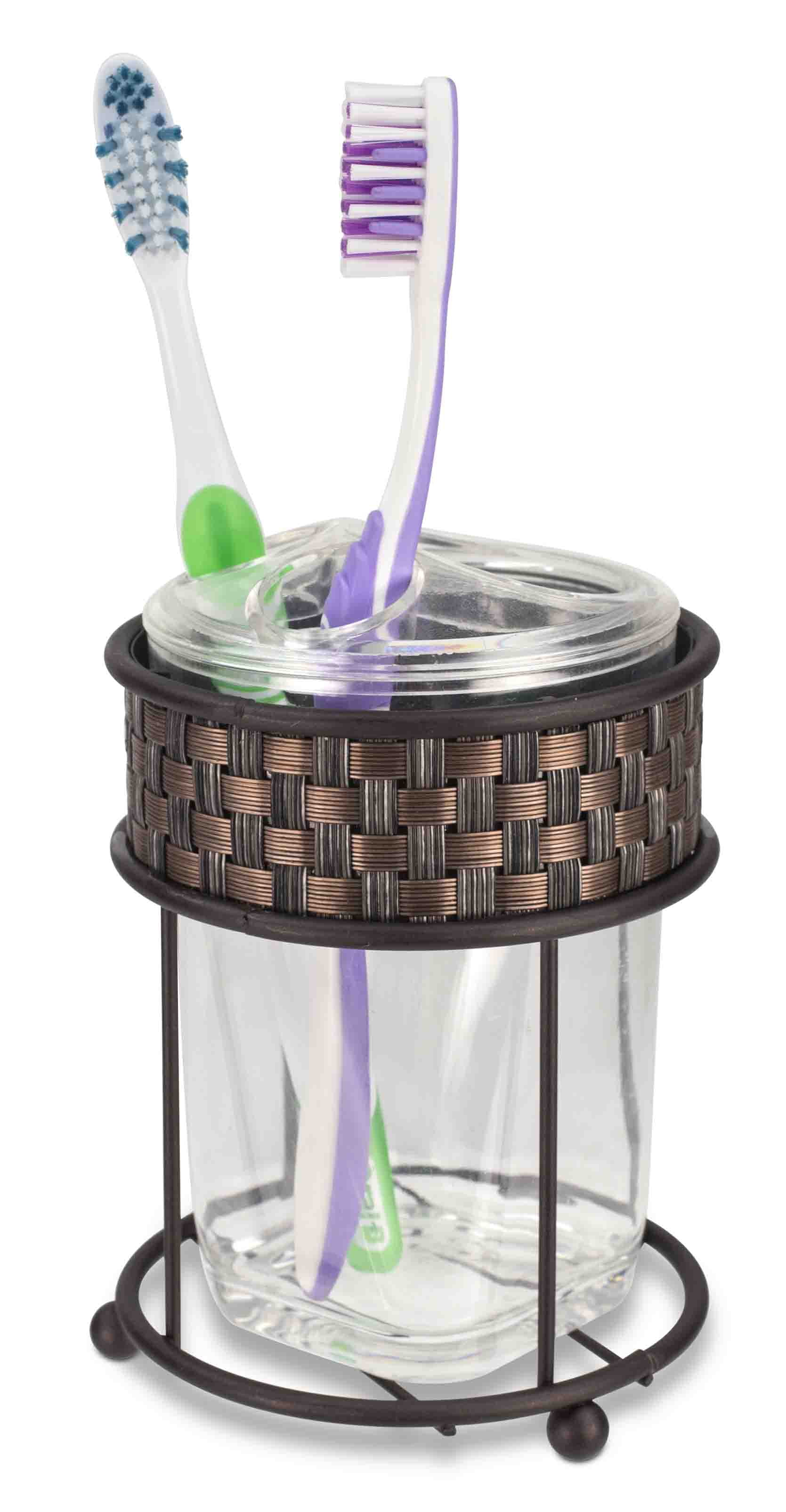 Basket Weave Toothbrush Holder