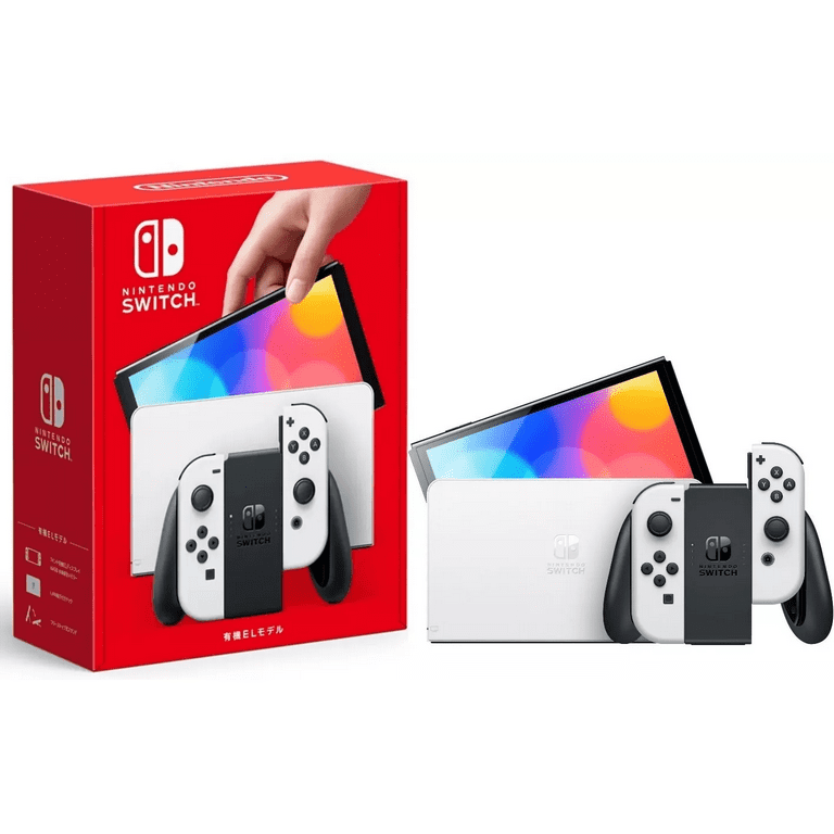 Restored Nintendo HEGSKAAAA OLED w/ White Joy-Con White, Nintendo