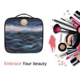 thumbnail image 6 of FORMRS Travel Makeup Bag Large Capacity Train Case Cosmetic Organizer with Adjustable Dividers, Ocean Waves, 6 of 8