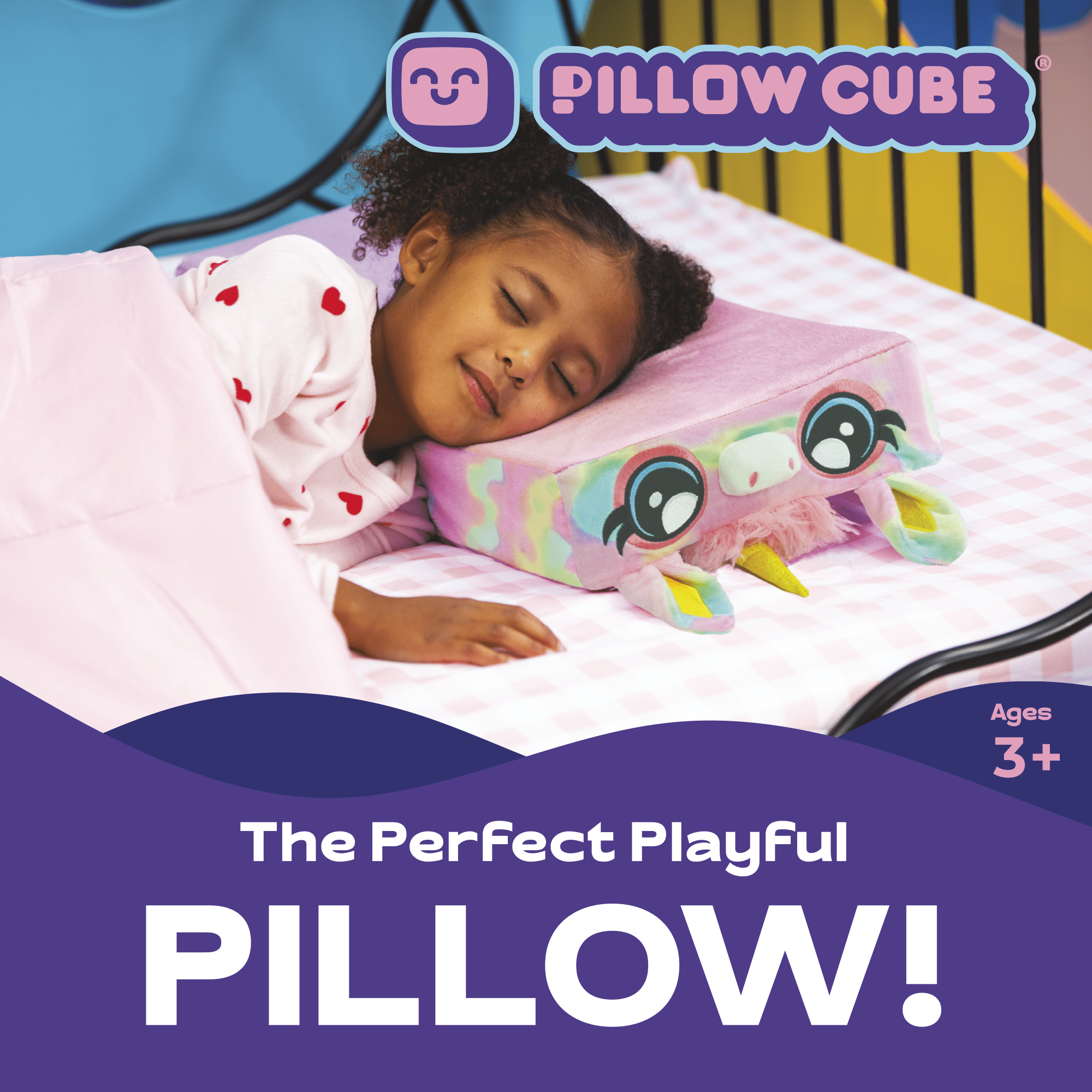 Pillow Cube Kid Cubes Rainbow Unicorn Toddler Pillow, 2in1 Fun Toy & Plush Pillow for Kids Ages 3+  (图4)