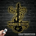 thumbnail image 5 of Craftnamesign Custom Guitar Metal Wall Art LED Light, Custom Guitar Player Name Sign, 5 of 5