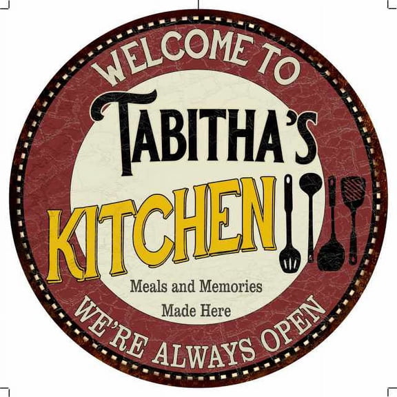 Tabitha's Kitchen 14" Round Metal Sign Bar Game Room Wall Decor 100140040498
