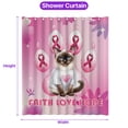 thumbnail image 5 of Faith Love Hope Siamese Breast Cancer Awareness Survivor Shower Curtain Cat Lover Kitten Owner Gifts Waterproof Bathroom Bathtub Curtain - 02017, 5 of 5