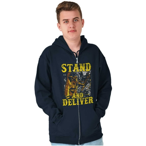 Hunters Stand and Deliver Bow Hunt Zip Up Hoodie Men's Women's Brisco Brands S