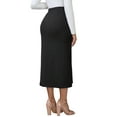 thumbnail image 3 of INSPIRE CHIC Womens Maternity High Waist A Line Flared Swing Flowy Casual Pregnancy Long Skirt M Black, 3 of 5