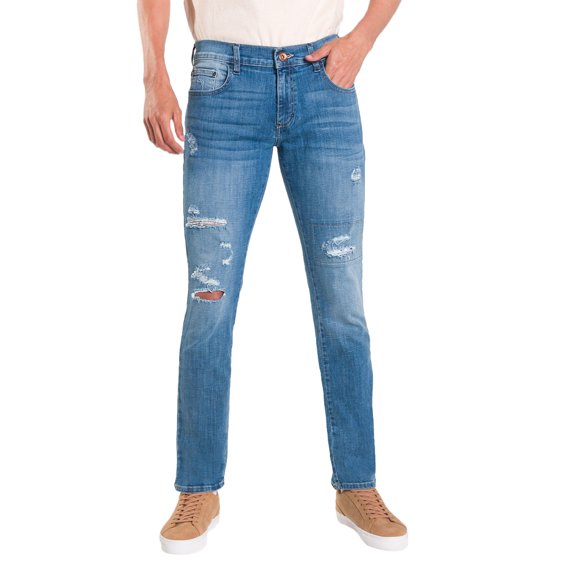 Jeans Oggi Hombre Mezclilla Moto Blak 2211149 Skinny Azul Claro OGGI JEANS MOTO BLAK 2211149