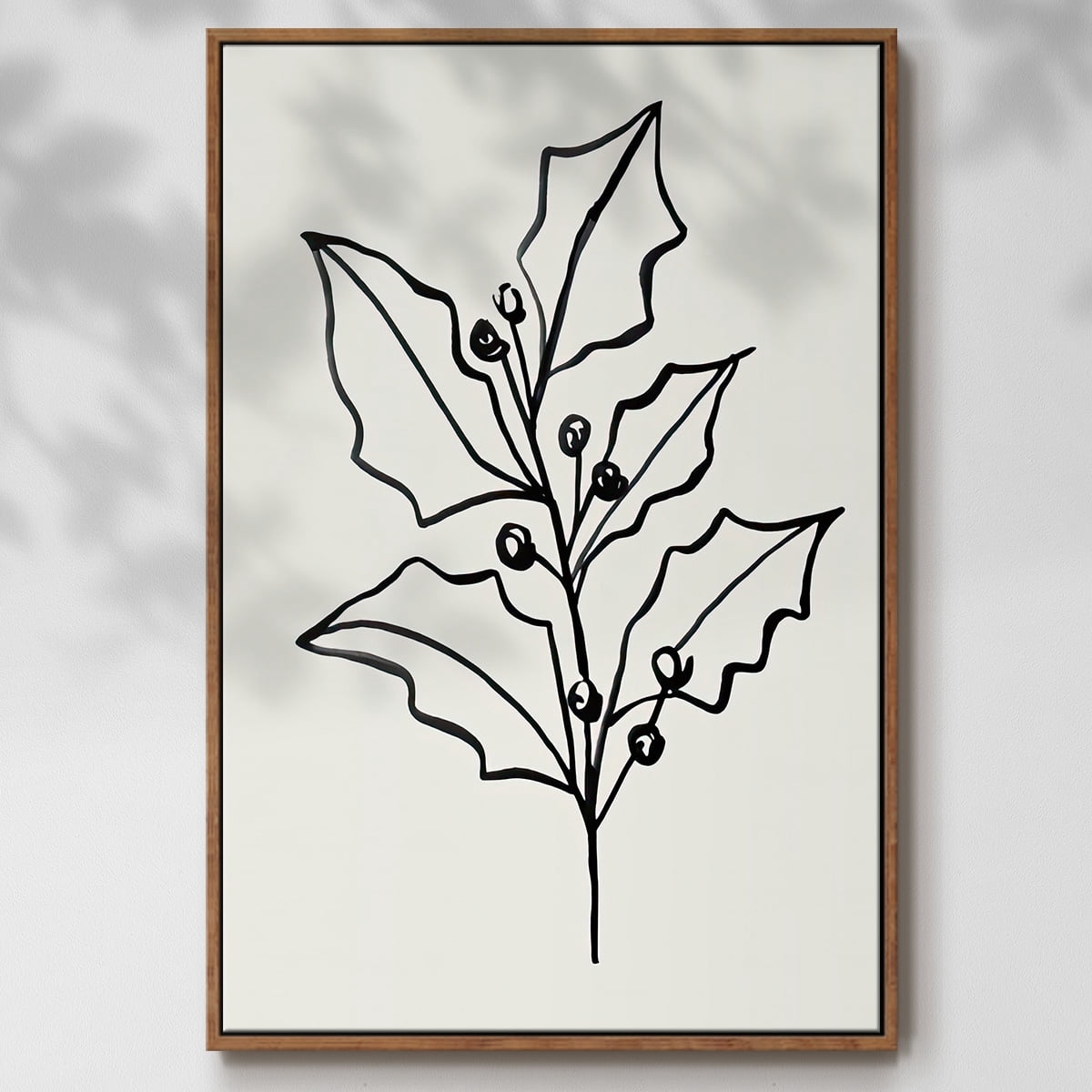 Evergreen Ink I - Framed Gallery Wrapped Holiday Canvas - 25 x 37 - Rosewood Frame