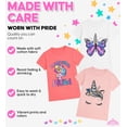 thumbnail image 5 of MISS POPULAR Girls 3-Pack Super Soft Short Sleeve T-Shirts Unicorn Butterfly Glitter Print Cute Design| Sizes 7-16, 5 of 8