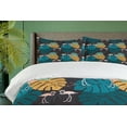 thumbnail image 4 of Ambesonne Safari Duvet Cover Sets, Flamingos Tropic Monstera, 2-Queen, Indigo and Multicolor, 4 of 7