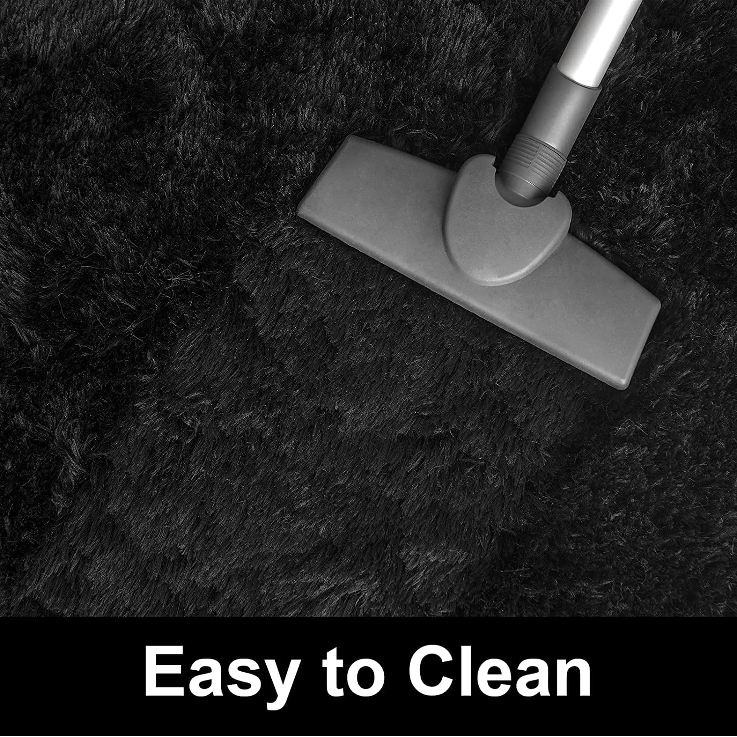 Softlife Super Soft Shaggy Area Rugs For Living Room Fluffy Carpets For Bedroom Home Decor,5.3'X7.5',Black