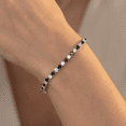 thumbnail image 2 of Pompeii 3ct Black & White Diamond Tennis Bracelet 14K White Gold 7" (G/H,I1), 2 of 5