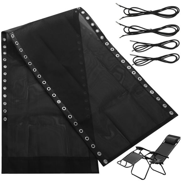 Zero Gravity Replacement Fabric, 63 x 17’’ Textilene Sling Chair Replacement Fabric with 4 Bungee Cords, Recliner Chair Replacement Fabric Kit for Outdoor Patio Lounge Chair, Beach Chair