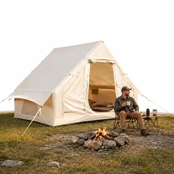 Inflatable Camping Tent, waterproof Oxford cloth, with hand pump, fits 2-4 people, for air glamping
