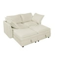 thumbnail image 3 of EUROCO Modular Sectional Sofa,4 Seat Chenille Modular Sofa Couch with Storage Seat,Stylish Pillows and Cushion Design,Reversible Modular Sofa for Living Room,Beige, 3 of 8