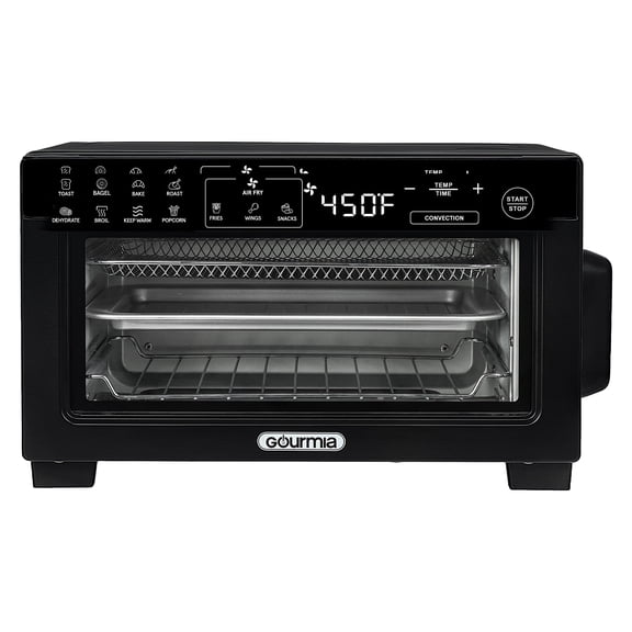 Gourmia Digital Air Fryer Oven 4 Slice Black 12 Presets