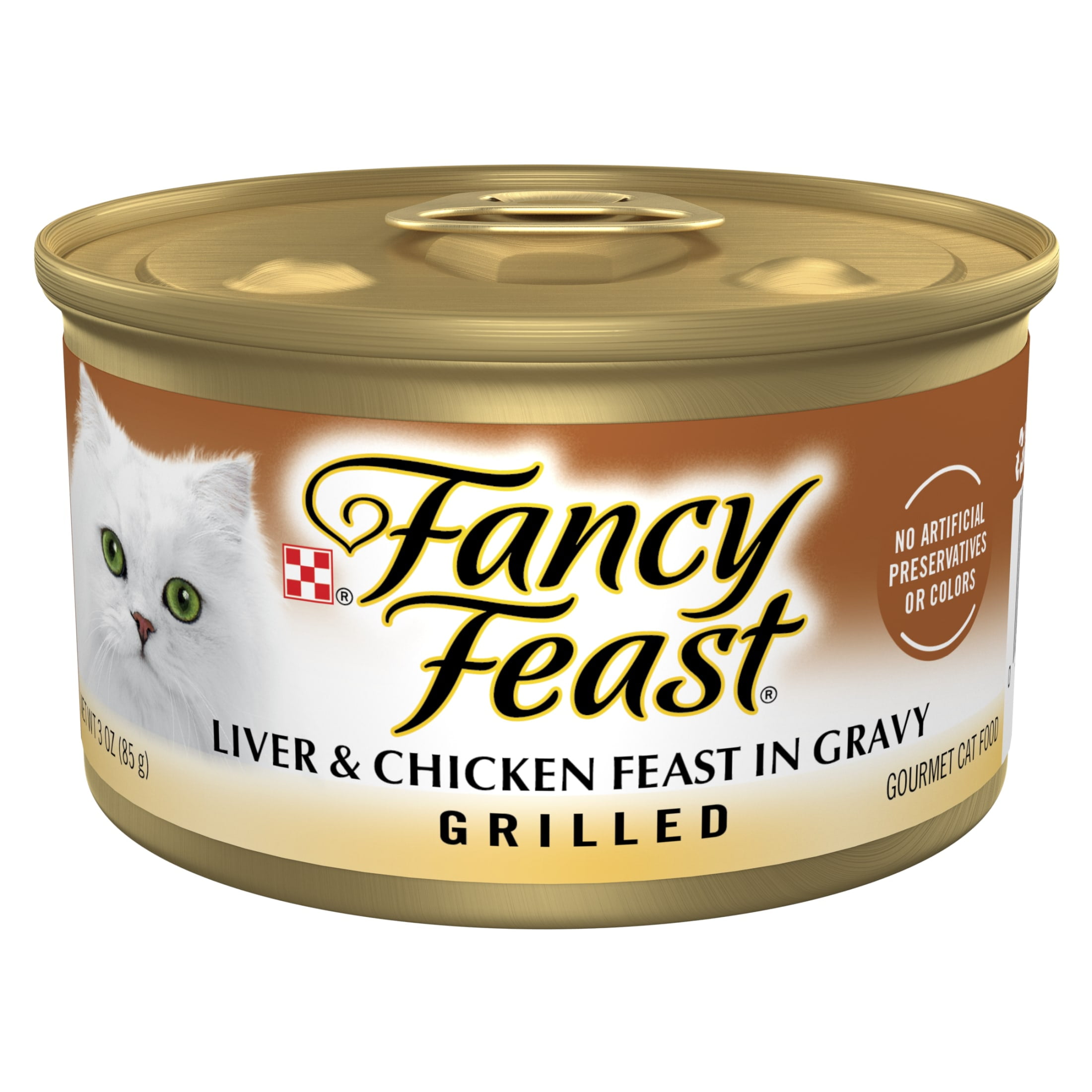 (24 pack) Purina Fancy Feast Liver & Chicken Feast in Gravy Grilled Wet Cat Food, 3 oz Can
