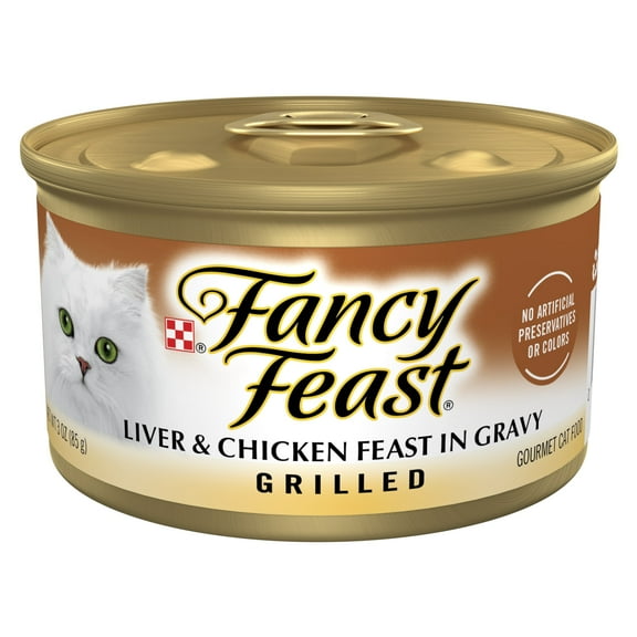 Purina Fancy Feast Grilled Kitten Food, Wet Cat Food, Liver & Chicken Feast in Gravy, 3 oz Can
