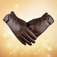 thumbnail image 4 of Guantes de invierno impermeables Hugo para hombre con pantalla Café, 4 of 8