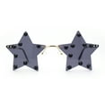 thumbnail image 2 of Rhinestone Studded Rimless Star Shape Hippie Color Sunglasses Gold - Black, 2 of 4