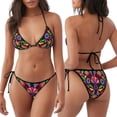 thumbnail image 3 of Balery Colorful Floral Embroidery Mexican Pijama Estampado Bikini de Dos Piezas para Mujer - Conjunto de Bikini Ajustable Sexy y Cómodo para Playa, 3 of 6