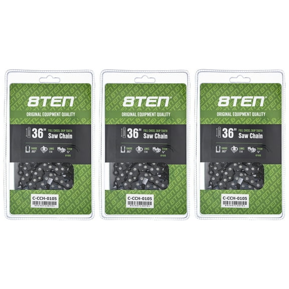 Full Chisel Skip Tooth Chainsaw Chain 36 inch .063 3/8 114DL for Stihl 3 Pack 810-CCC2327H