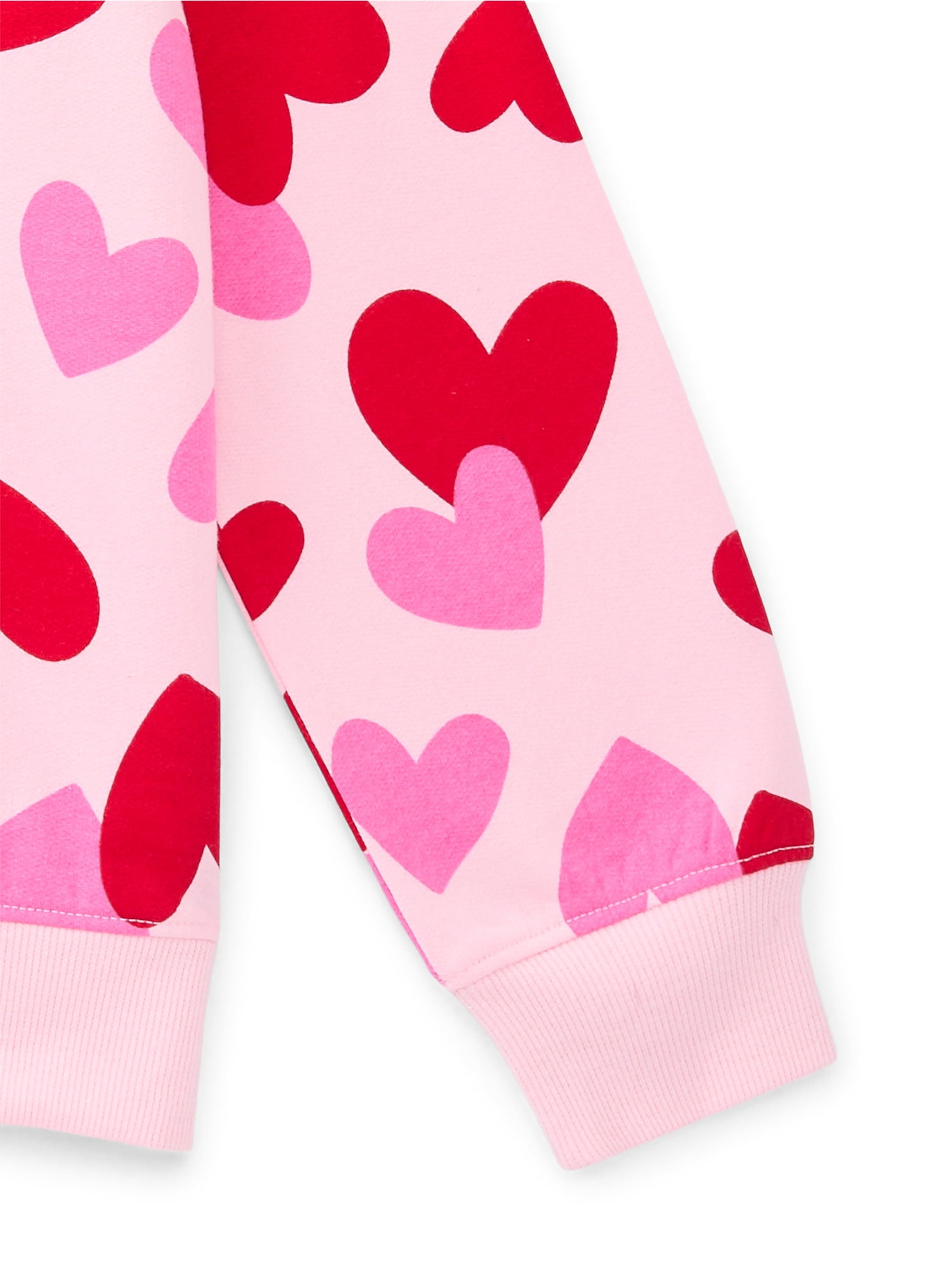 Way to Celebrate Girls Valentine's Day Long-Sleeve Graphic Fleece Sweatshirt, Sizes 4-18
