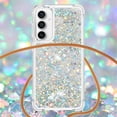 thumbnail image 4 of for Samsung Galaxy S23 FE Clear Case with Crossbody Lanyard, Glitter Sparkly Bling Quicksand with Detachable Adjustable Shoulder Neck Strap Cover Cases for Samsung S23 FE QKG Silver, 4 of 7
