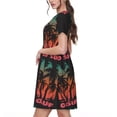 thumbnail image 2 of Kdxio Robe T-Shirt Décontractée pour Femmes, Imprimé Surfeur, Manches Courtes, Été, avec Poches, 2 of 6