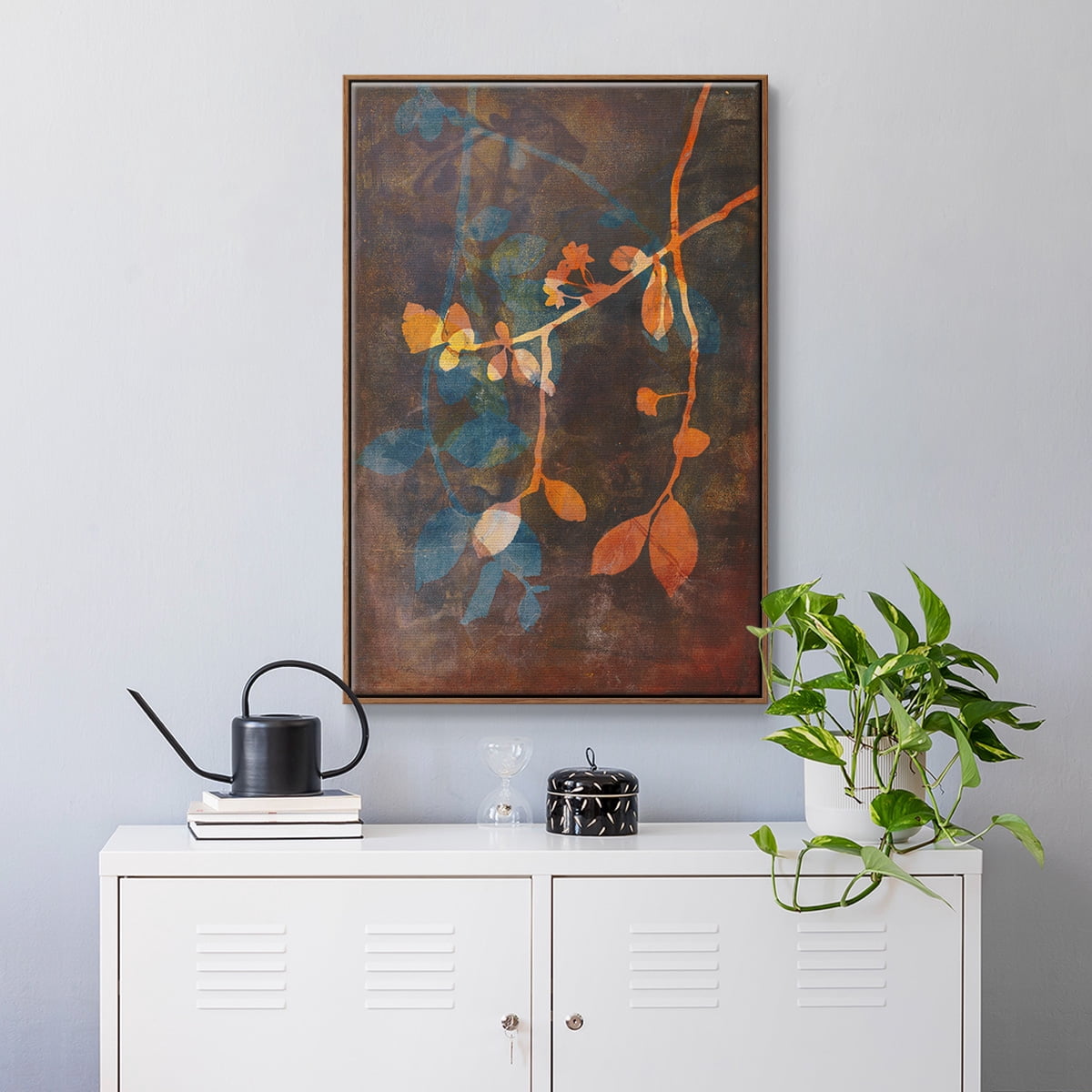 Branching Out V Framed Premium Gallery Wrapped Canvas - Ready to Hang - 27 x 41 - Walnut Floating Frame