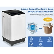 Ktaxon Full Automatic Washing Machine, 15.6Lbs Top Load Portable Washer with Drain Pump, 10 Wash Programs 8 Water Level Washer and Dryer Combo, 2 in 1 Washer and Dryer for Apartments, Camping