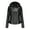 Black, variant on Faux Leather Jacket Women Motorcycle Coat for Biker Women's Leather Standing Collar Slim Fitting Zipper Hood (detachable) Jacket Leather Coat Black M