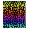 thumbnail image 1 of Cortina de Ducha ABPHQTO poliéster impermeable con ganchos Estampado Leopardo arcoíris 150x180 cm, 1 of 1