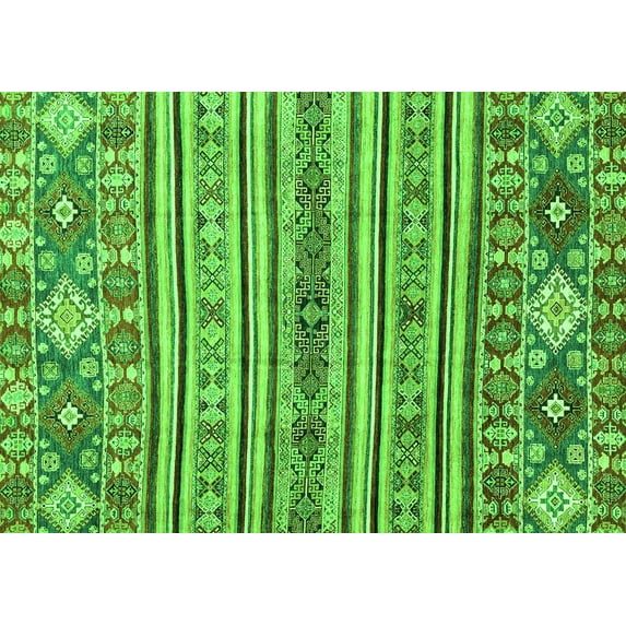 Ahgly Company Indoor Rectangle Abstract Green Modern Area Rugs, 6' x 9'