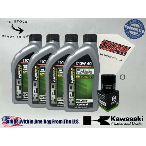 Cyclemax Full-Synthetic KPO Oil Change Kit fits 2024-2025 Kawasaki NINJA 500 ZX5