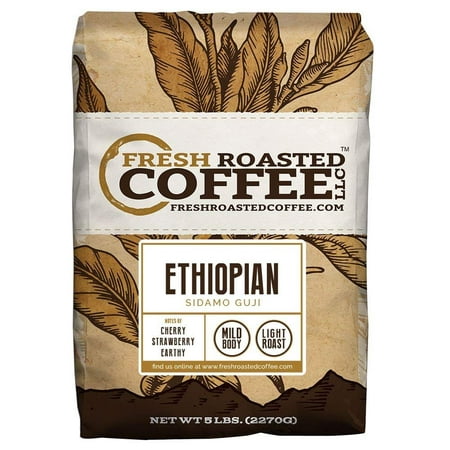 Ethiopian Sidamo Guji Natural Coffee, Whole Bean Bag, Fresh Roasted Coffee LLC. (5 (Best Ethiopian Coffee Beans)
