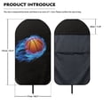 thumbnail image 7 of POLERO 1 Pack Car Seat Towel Cover Easy Install, Compatible with Van Truck Seat, Terry Cloth Car Seat Cover with Blue Flame Basketball, 7 of 7